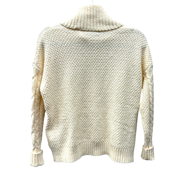 Madewell Women’s XXS Capri Cable Knit Cream Turtleneck Sweater, Madewell Sweater - Picture 11 of 11